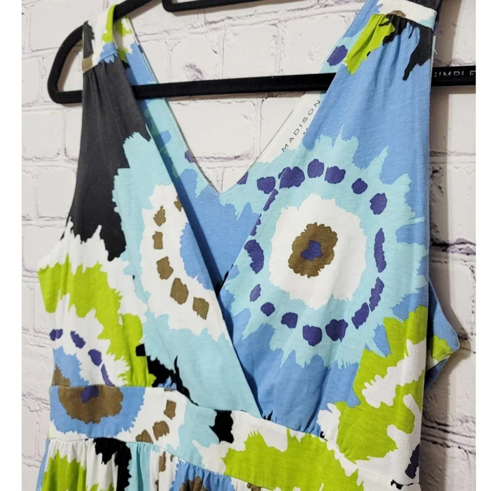 MADISON Pima Cotton Abstract Maxi Dress M
